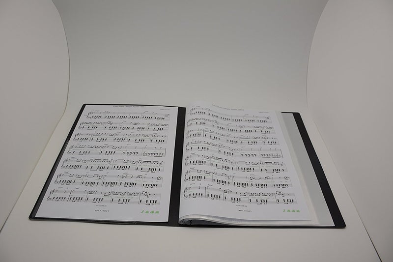 PUNK Music Sheet File Paper Storage Folder Documents Holder Blank Sheet Files Plastic A4 Size 40 Pockets (Music Instrument Black) - Image 4